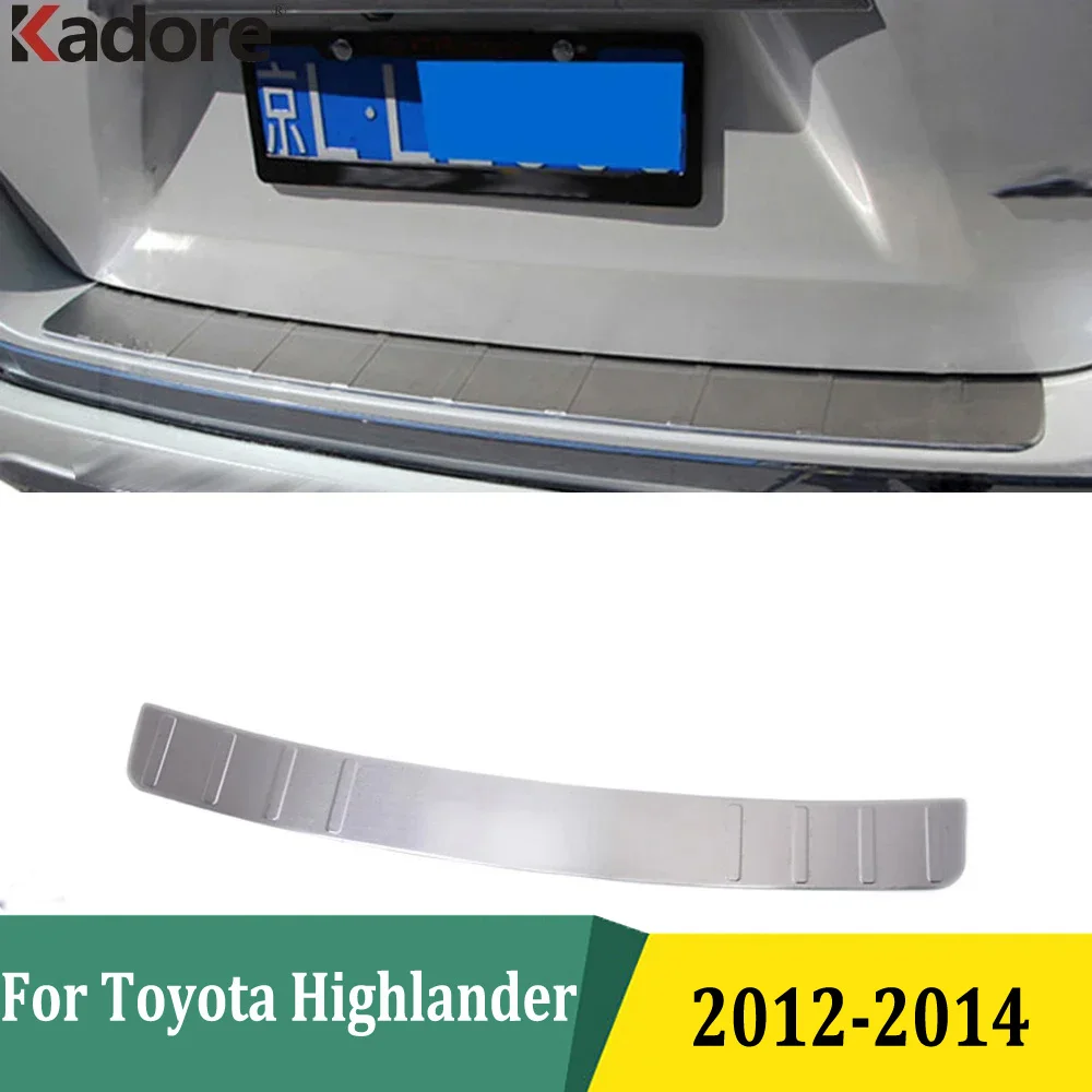 Bumper Plate 10Kg - トヨタハイランダー 2012 2013 2014 アウターリアバンパーパッドプロテクタートリムテールトランクスカッフプレートカバーカーアクセサリー