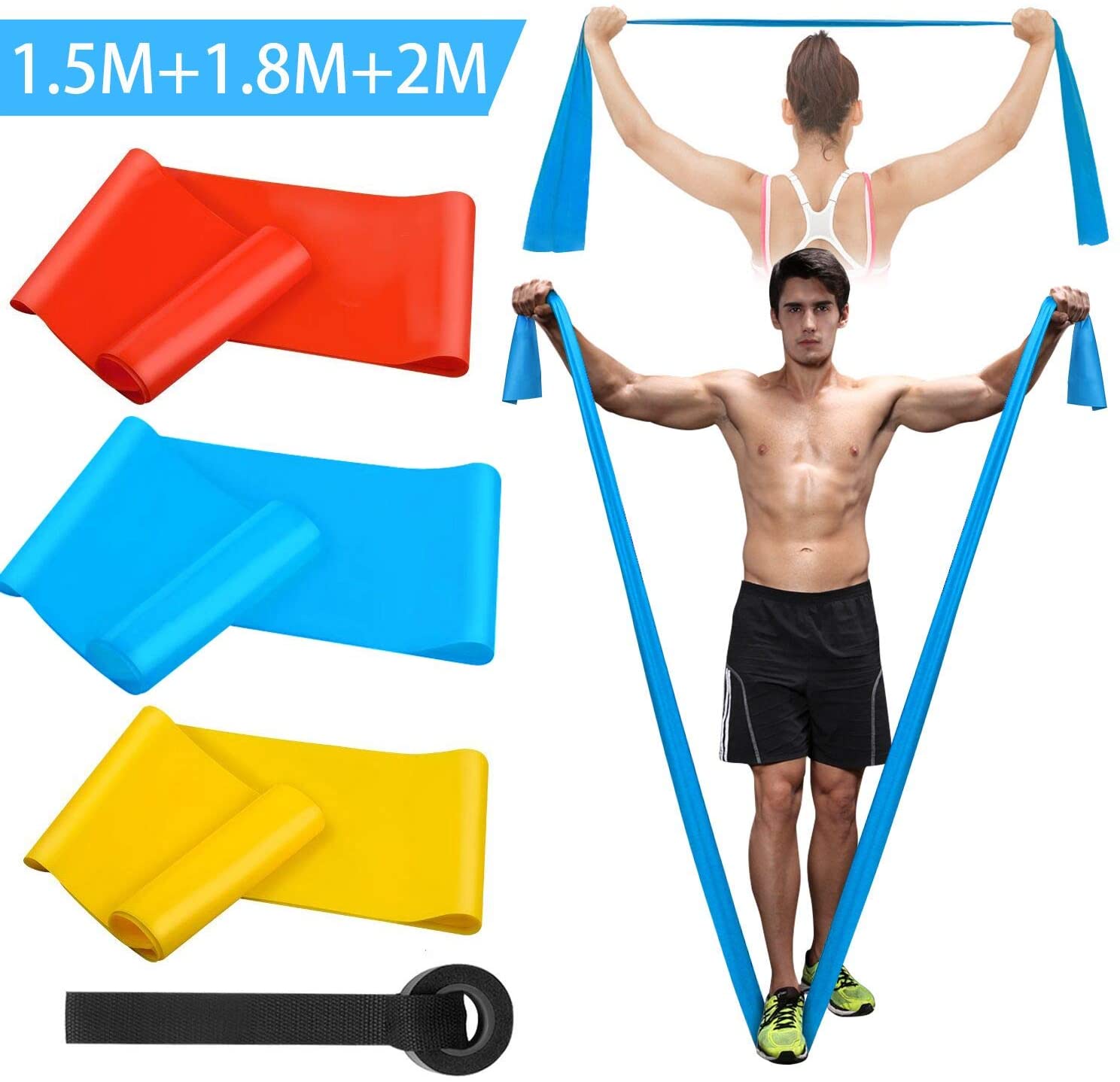 Finger Tape Athletic - 弾性フィットネスバンド 3 個レジスタンスバンド弾性フィットネステープヨガピラティスクロスフィットストレッチ筋肉トレーニング機器