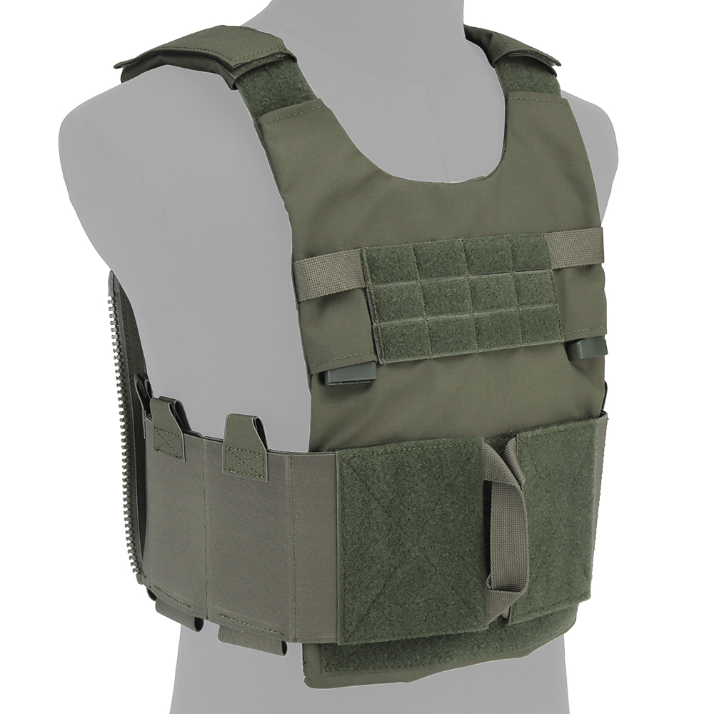 Crossfit Vest - 戦術的な LV-119 プレートキャリアベスト ジップオン拡張バックパネル収納モジュラーベスト エアソフト狩猟ウォーゲームトレーニングギア用