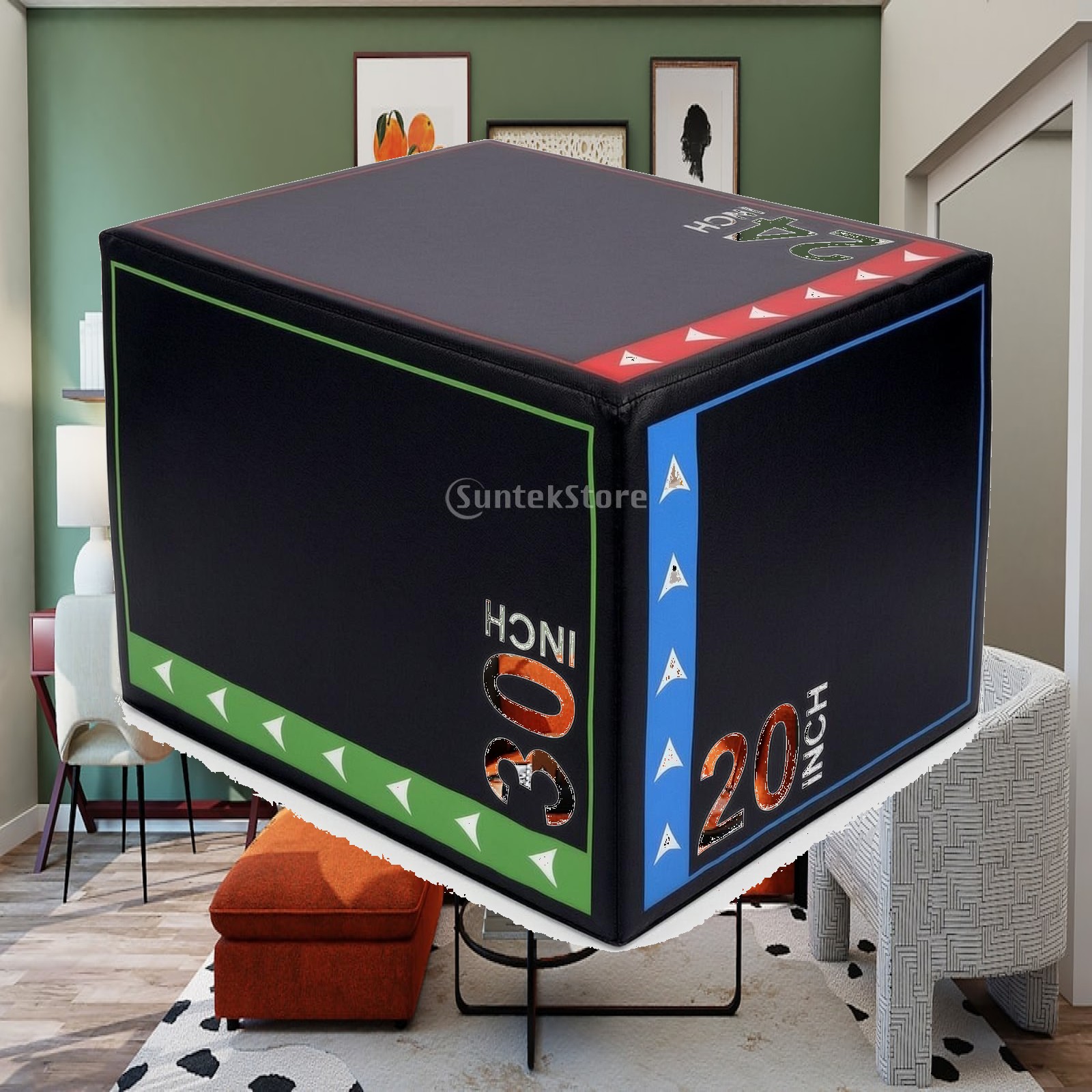 Box Jump Plyo - ソフトプライオジャンプボックス、衝撃吸収フォーム製プライオメトリックジャンプボックス、クルスフィッター、ホームジム、フィットネススタジオ向けの頑丈なパッド入り。