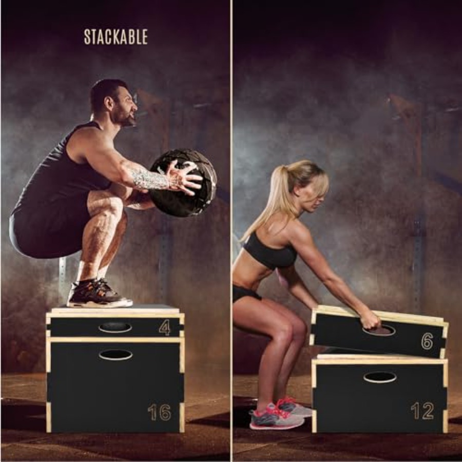 3 in 1木製プライオボックス ジャンプトレーニング ホー - Box Jump Plyo のレビューと価格