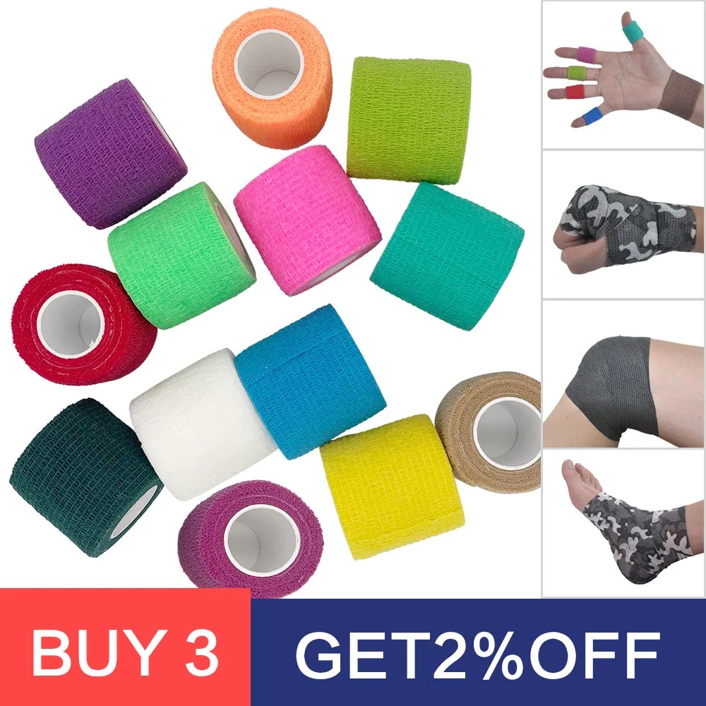 18 色カラフルなアスレチックラップテープ自己粘着弾性包帯エ - Finger Tape Athletic のレビューと価格