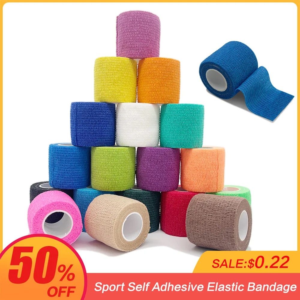 18 色カラフルなアスレチックラップテープ自己粘着弾性包帯エ - Finger Tape Athletic のレビューと価格